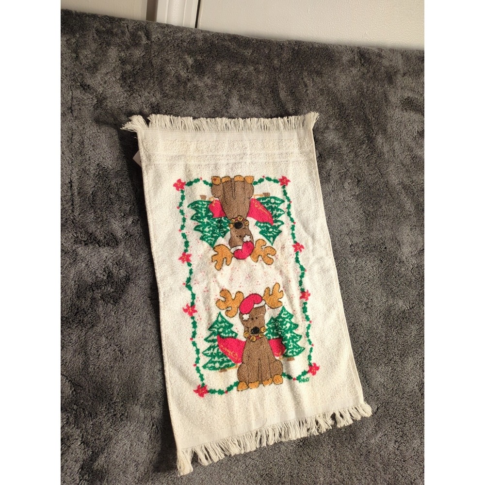 R.A. Briggs Christmas‎ Holiday Guest Hand Towel Terry Raindeer